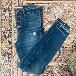 Madewell 10inch High Rise Drop Hem Skinny Jeans